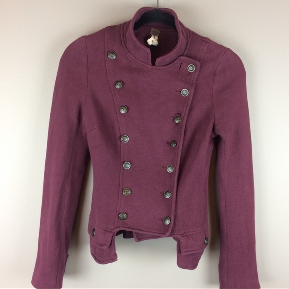 Free People We the Free majorette style plum jacket - Picture 6 of 8